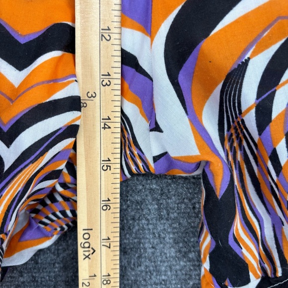 Truth 70’s Orange & Purple Ruffle Flare Colorful Funky Pants Hippie Womens M - Picture 12 of 16